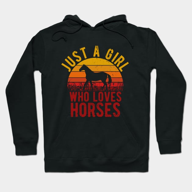 Just A Girl Who Loves Horses for Horse Lovers Gift Hoodie by Zen Cosmos Official